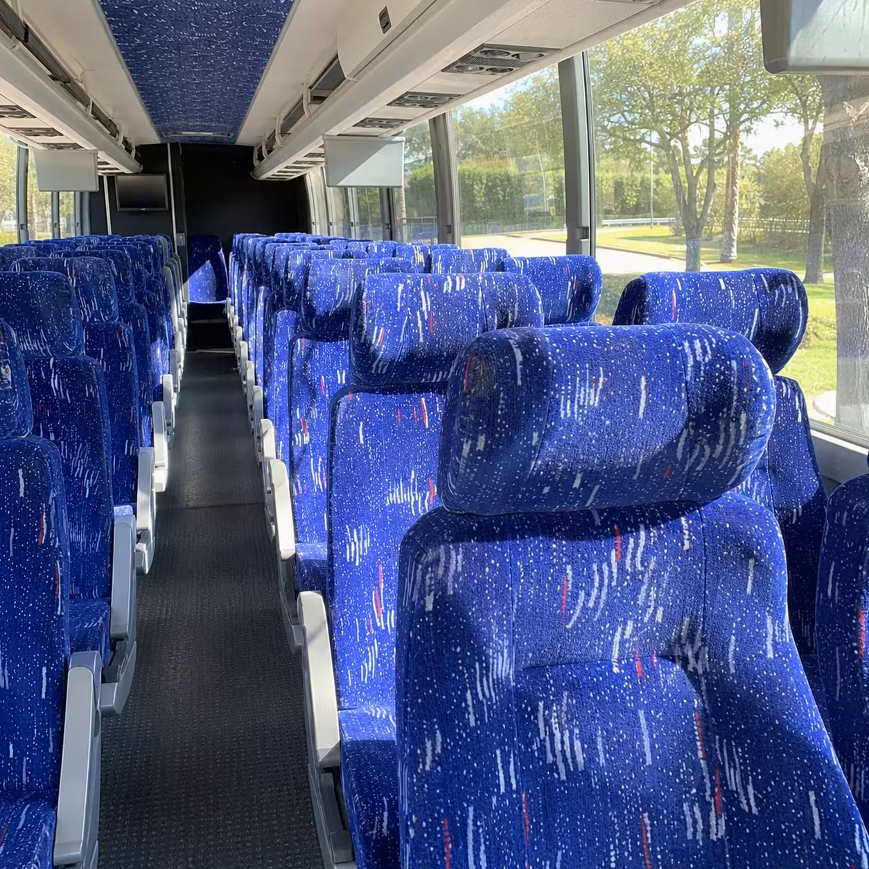 south gate charter bus interior