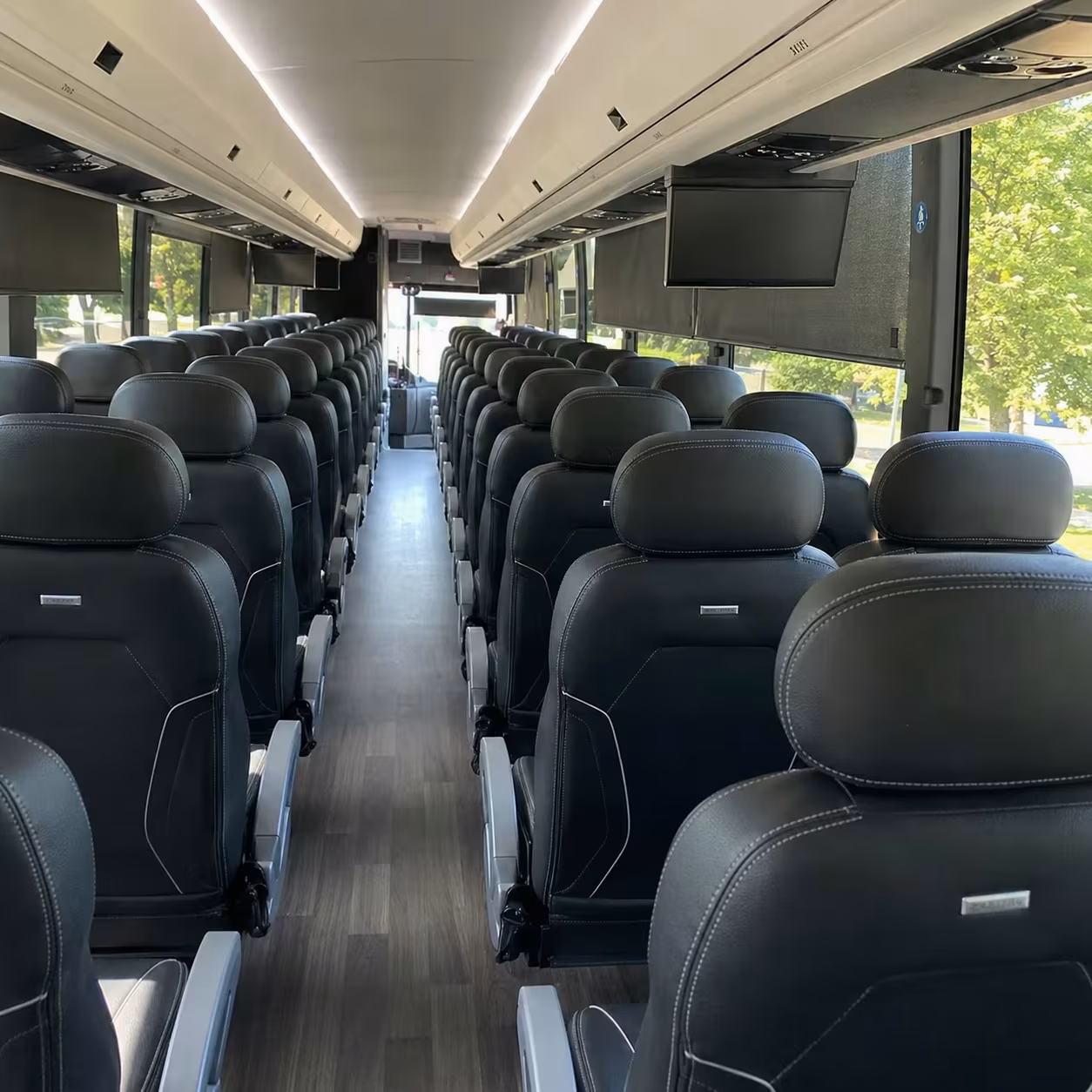 south gate charter bus rental interior