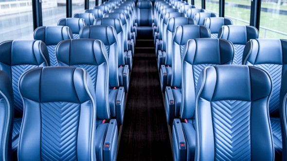 56 passenger charter bus interior view