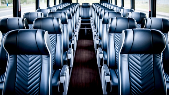 south gate 50 passenger charter bus inside