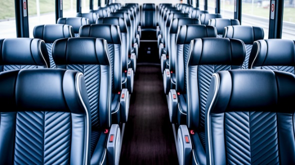 south gate 55 passenger charter bus inside